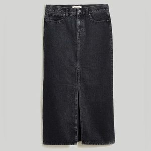 NWT Madewell Denim Mid-Rise Maxi Skirt in Lunar Wash